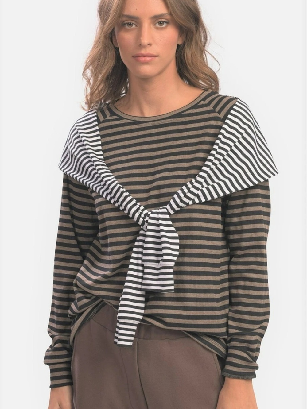 Alembika Urban Striped Long Sleeve Top